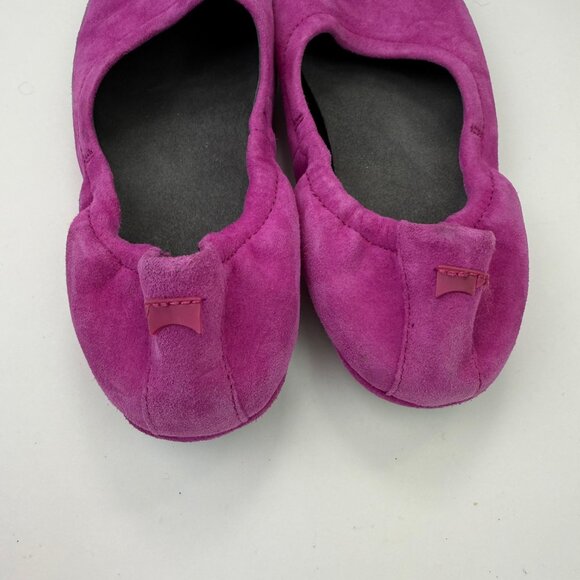 CAMPER Bright Fuchsia Nubuck Suede Ballet Flat 35 - Picture 4 of 7